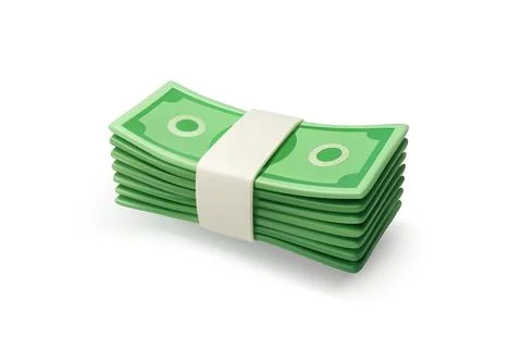 Money Stack Minimalist isolated vector 3D Icon Stock Illustration
