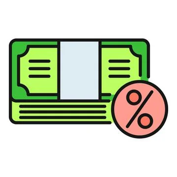 Money stack with percentage symbol icon 스톡 일러스트