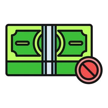 Money stack with stop sign, financial restriction concept Stock Illustration