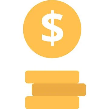Money stack vector dollar coin pile icon isolated Stock Illustration
