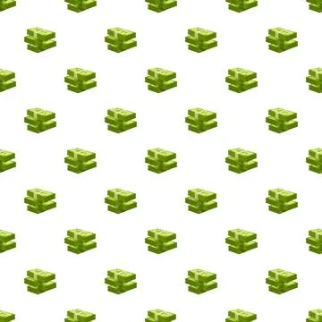 Money stacking seamless pattern representing wealth and finance Stock Illustration
