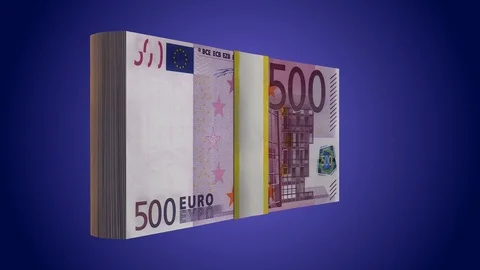 Money stacks - euro loop Video stock 87471772