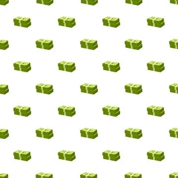 Money stacks forming seamless pattern on white background Illustrazione stock