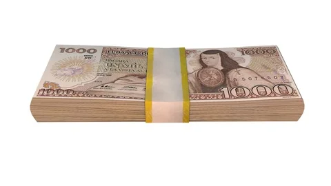 Money stacks - pesos loop Video stock 87475427