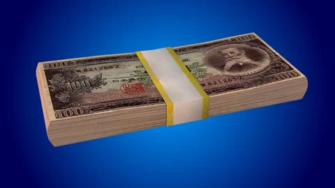 Money stacks - yen loop Stock Footage 87460213