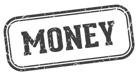 Money stamp. money rectangular stamp on white background 스톡 일러스트