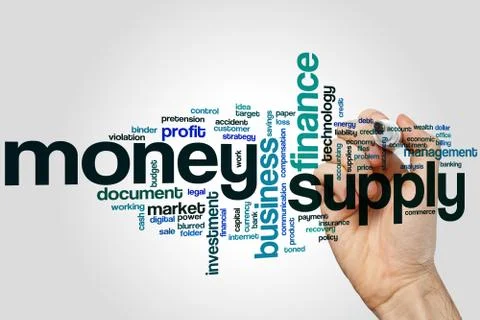 Money supply word cloud 스톡 일러스트