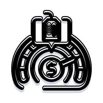 Money symbol finding solution in abstract maze Stock Illustration