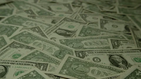 Money on Table Smooth Dolly Movement Stock Footage 255068988