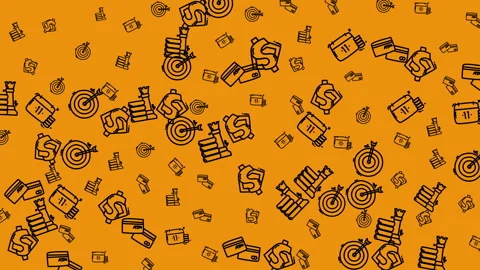 Money targets and goals pattern, ideal for financial concept designs, business p Видео 333814271