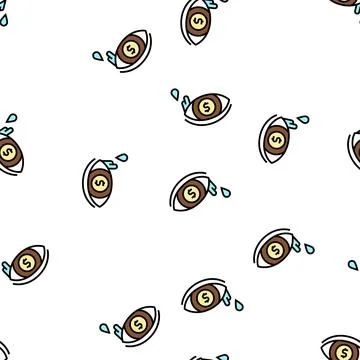 Money tears poverty problem vector seamless pattern Stock Illustration