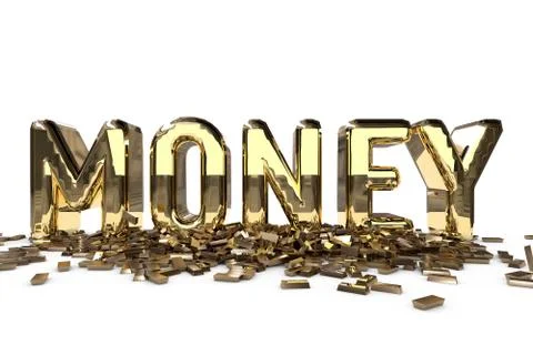 Money Text Gold Stock Illustration