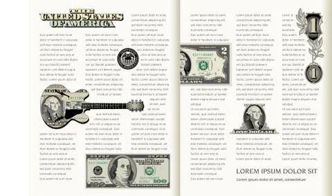 Money Themed Layout Template Stock Illustration