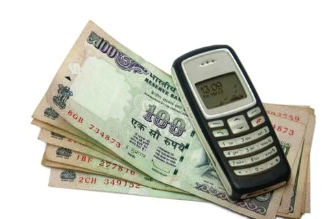 Money through Mobile Stock Photos