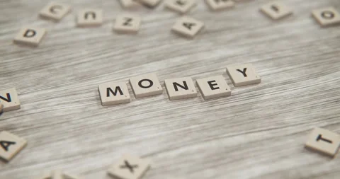 Money Tiles moving in stop motion on the table Stock Footage 251386957