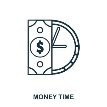 Money Time icon. Flat style icon design. UI. Illustration of money time icon Stock Illustration
