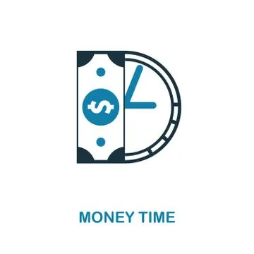 Money Time icon. Simple element illustration. Money Time pixel perfect icon Stock Illustration