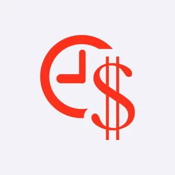 Money time icon stock vector illustration flat design Illustrazione stock