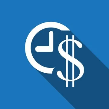 Money time icon stock vector illustration flat design Stock Illustration