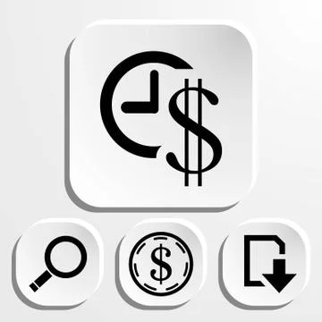 Money time icon stock vector illustration flat design Stock Illustration