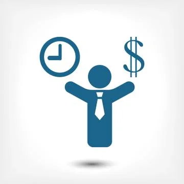 Money time icon stock vector illustration flat design Stock Illustration