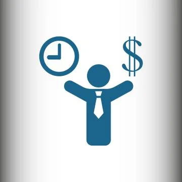 Money time icon stock vector illustration flat design Stock Illustration
