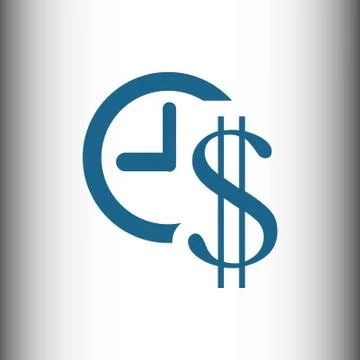 Money time icon stock vector illustration flat design Stock Illustration