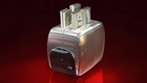 Money Toaster Stock Illustration