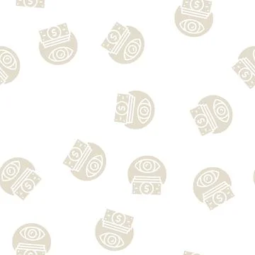 Money tracking glyph seamless pattern Stock Illustration