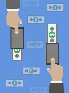 Money transfer in flat design Stock Illustration