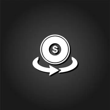 Money transfer icon flat Stock Illustration