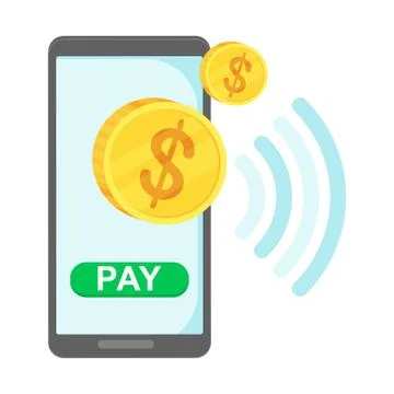 Money transfer using mobile device, computer and smart phone Stock-Illustration