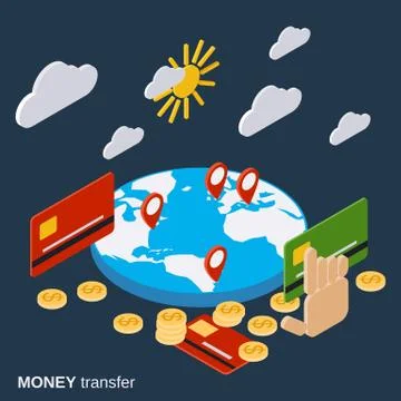 Money transfer vector concept Illustrazione stock