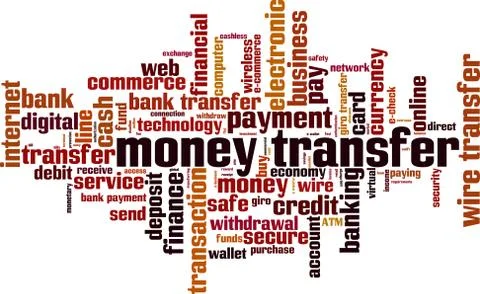Money transfer word cloud Stock Illustration