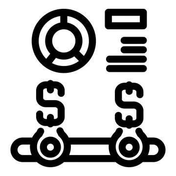 Money transferring system connecting two dollar currency signs Stock Illustration