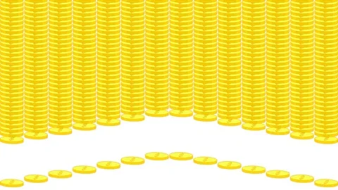 Money transition coins falling Stock Footage