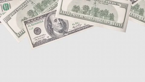 Money Transition Falling Dollar Bills - Top to Bottom Animation 4k Vidéo 286113085
