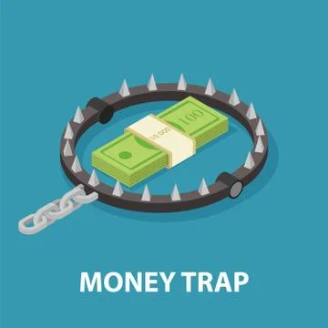 Money trap. Isometric vector illustration Stock Illustration