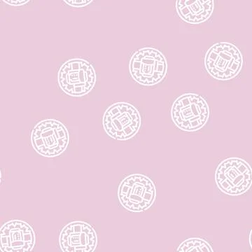 Money trap line vector seamless pattern Stock Illustration