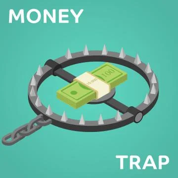 Money trap. Vector flat illustration Stock Illustration