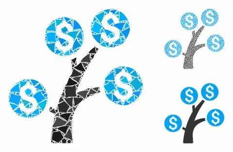 Money tree Composition Icon of Unequal Items 스톡 일러스트