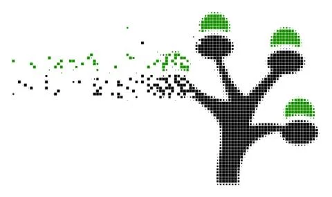 Money Tree Decomposed Pixel Icon 스톡 일러스트