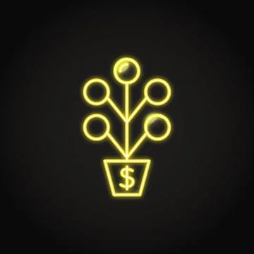 Money tree icon set in flat and line style Stock Illustration