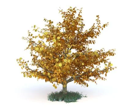 Money tree on isolate background symbol of successful business concept Stock Illustration