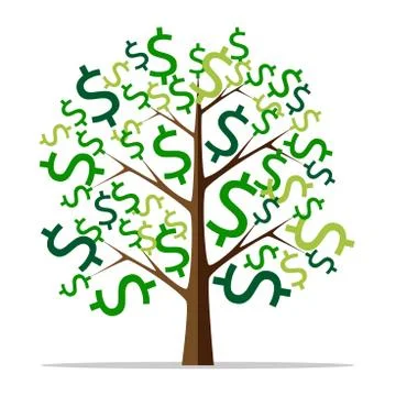 Money tree isolated Stock Illustration