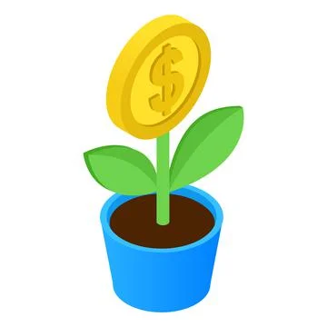 Money tree isometric icon Stock Illustration