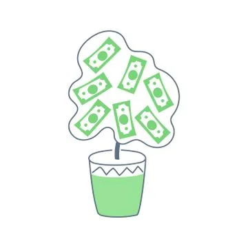 Money tree made of dollars Stock Illustration