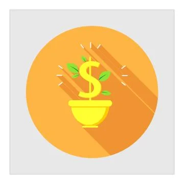Money tree in pot Stock-Illustration