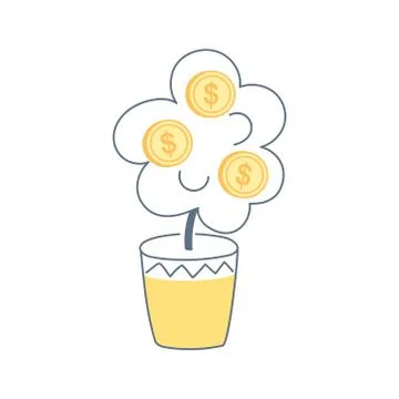 Money Tree Pot Stock Illustration