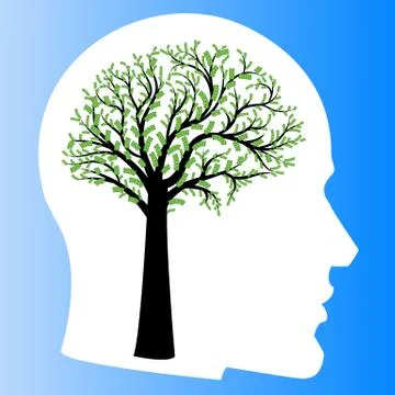Money tree in shape of human brain Stock Illustration